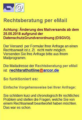 Rechtsanwlt beraten online per Mail